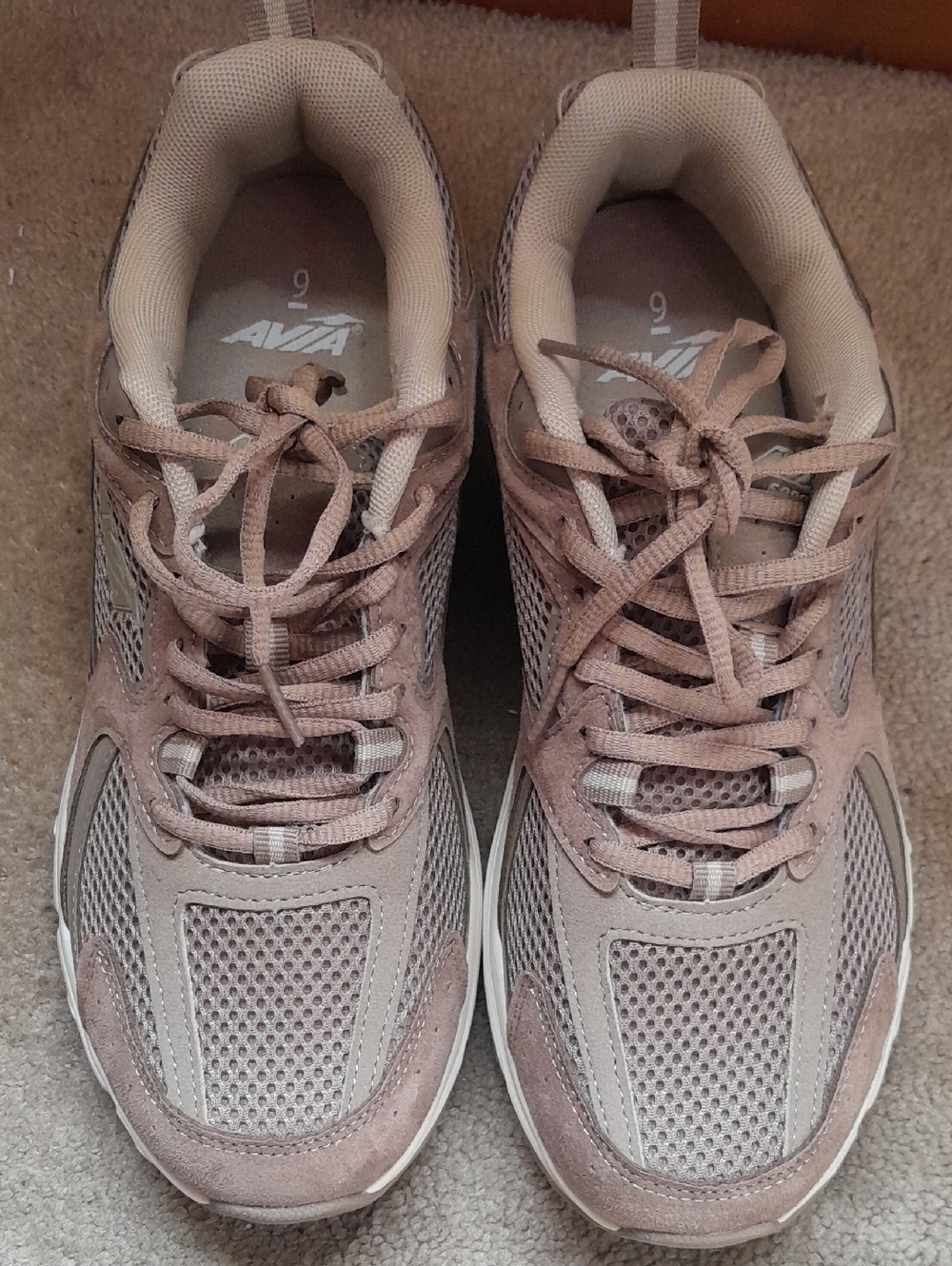 Avia Men Beige Taupe Lace-Up Athletic Sneakers